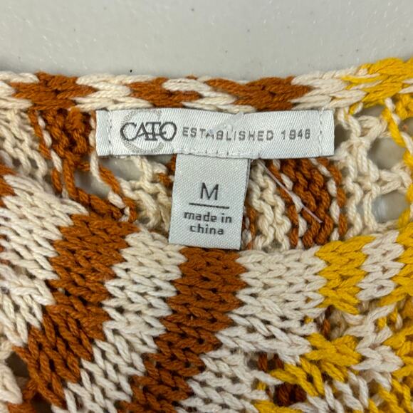 Cato Women's Medium Multicolor Knitted Breathable Lightweight Pullover Sweater - Picture 3 of 10